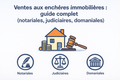 Ventes aux enchères immobilières : guide complet (notariales, judiciaires, domaniales)